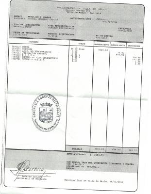 Periodo de liquidación 01/2011 dieta cobrada $ 3.554,75